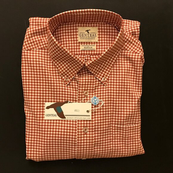 NWT GenTeal Mens Size Medium or XL Red Performance Button Front Shirt Top NEW - Picture 1 of 4